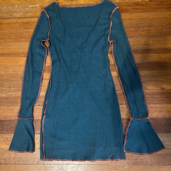 Shein lace up  top stitched bodycon dress - Picture 2 of 4